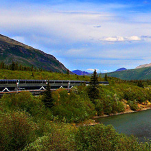 Northbound McKinley Explorer heading to Denali. 