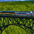 Train crossing Hurricane Gulch between Talkeetna and Denali Park. 