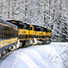 Alaska Railroad winter train heading to Denali National Park.