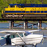 Train and plane on Coastal Classic route to Seward.