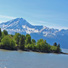 Train on Turnagain Arm between Anchorage and Whittier. 